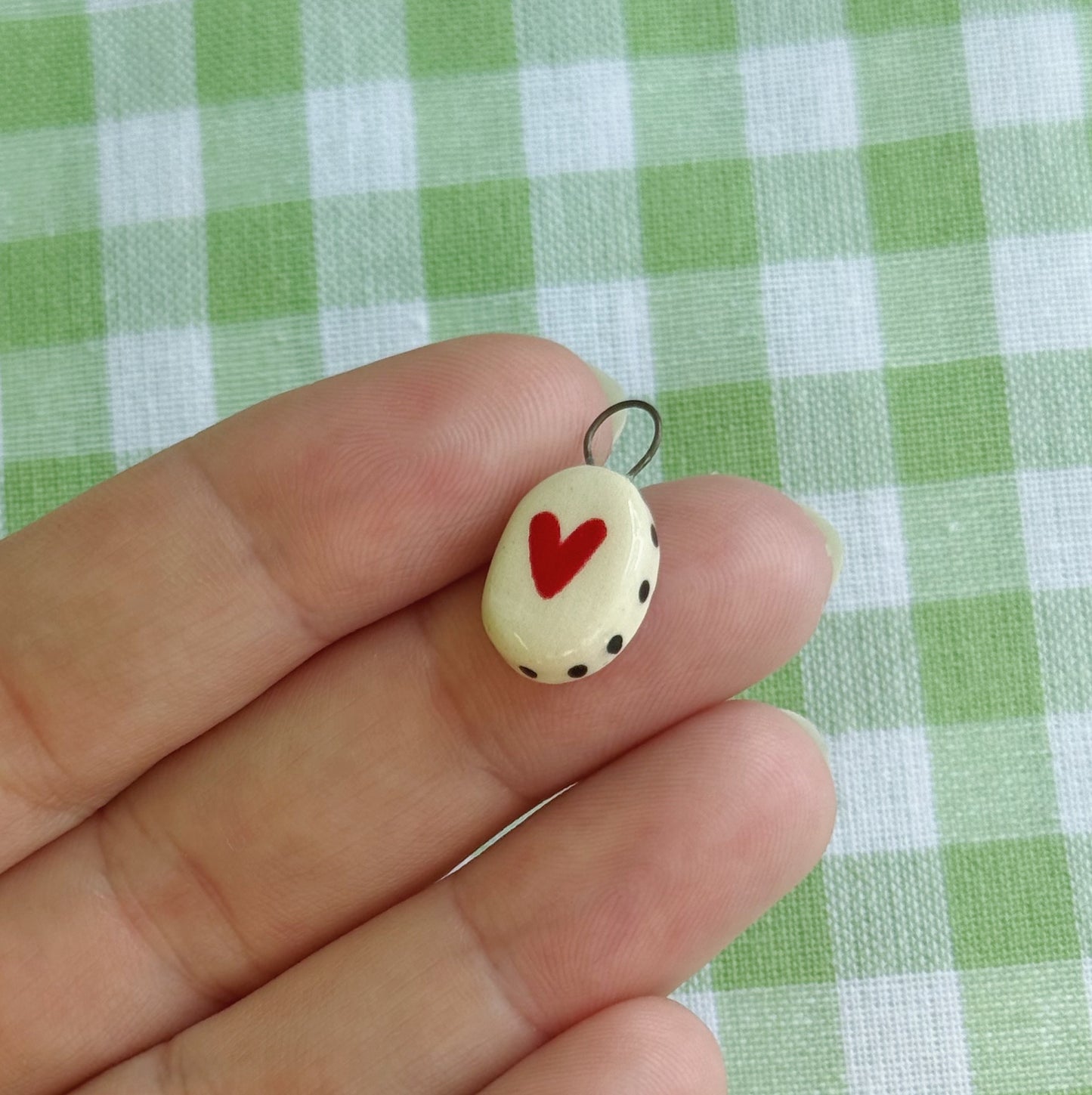 Polka-Dot Heart Charm