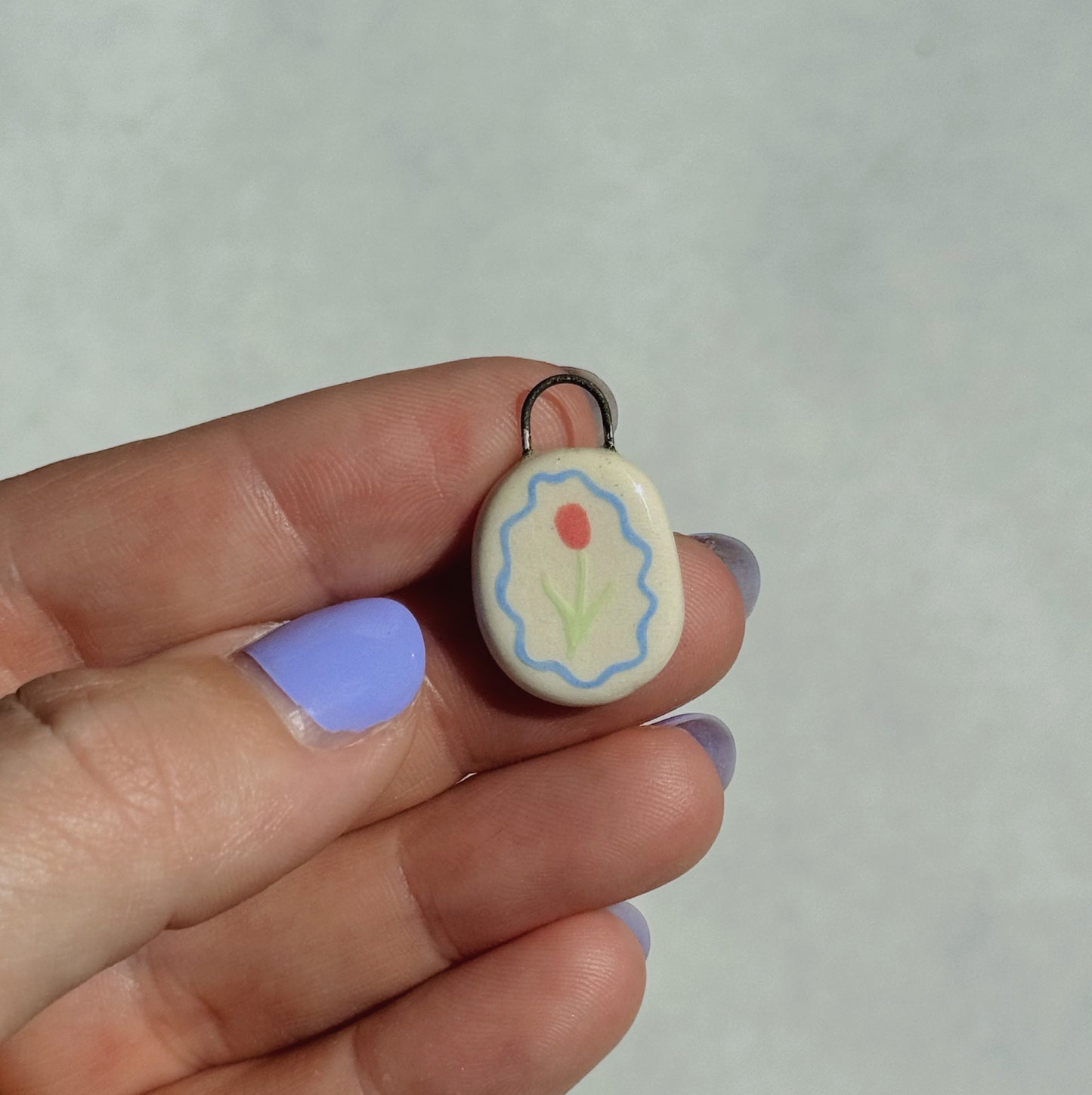 Framed Tulip Ceramic Charm