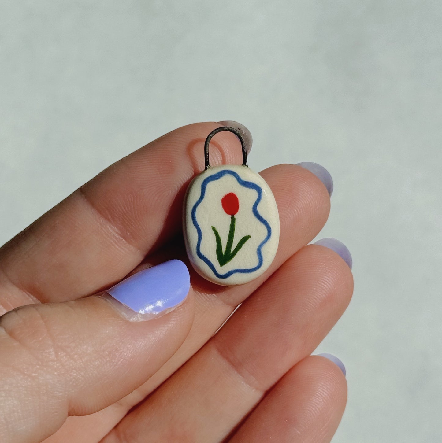 Framed Tulip Ceramic Charm