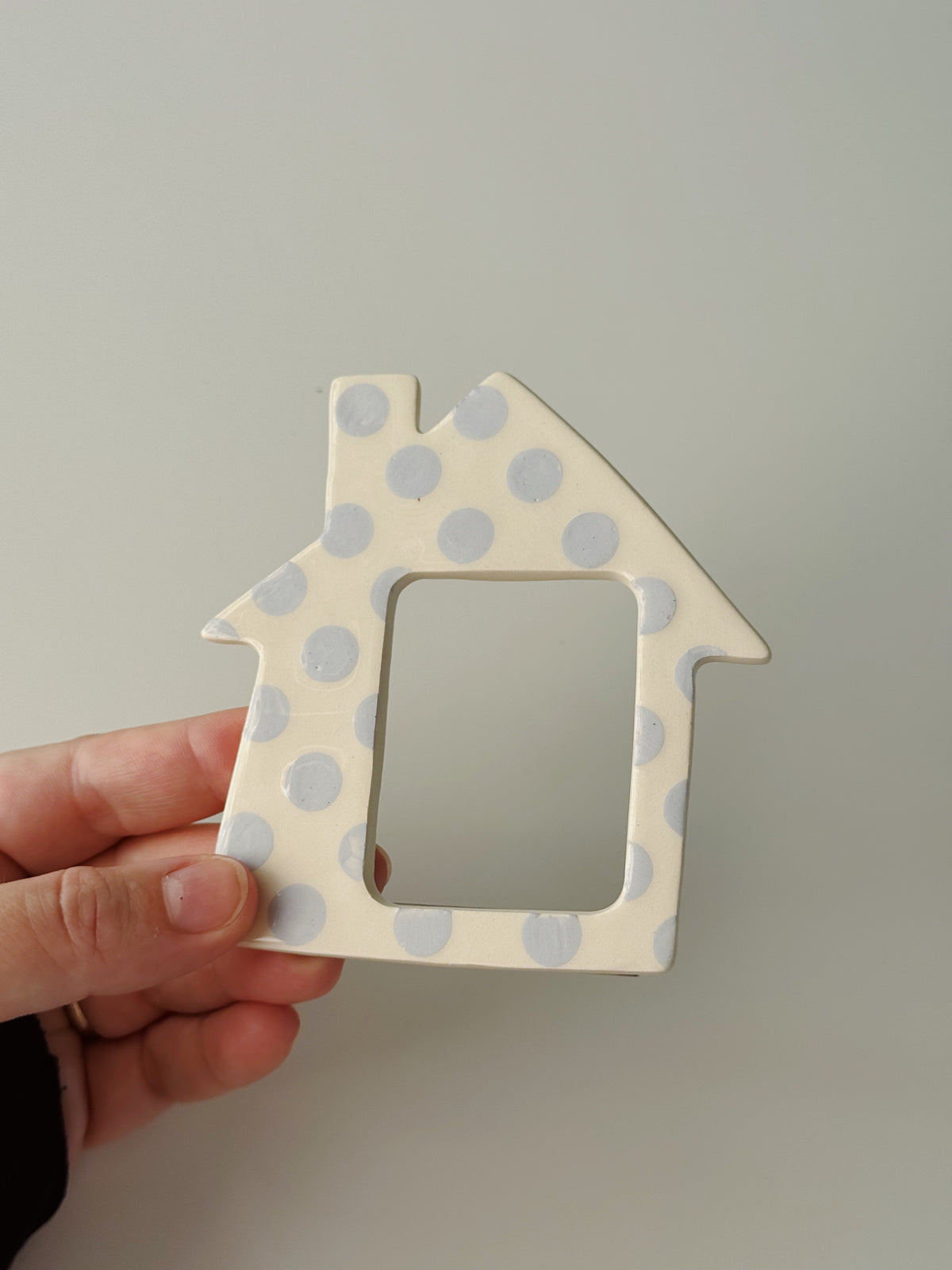 Polka Dot House Ceramic Magnetic Photo Frame