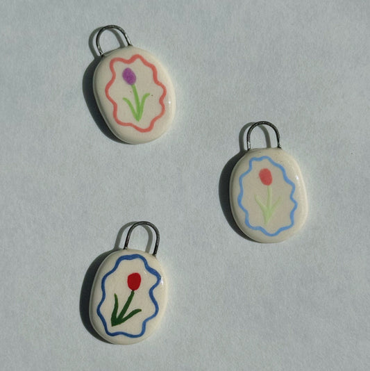 Framed Tulip Ceramic Charm