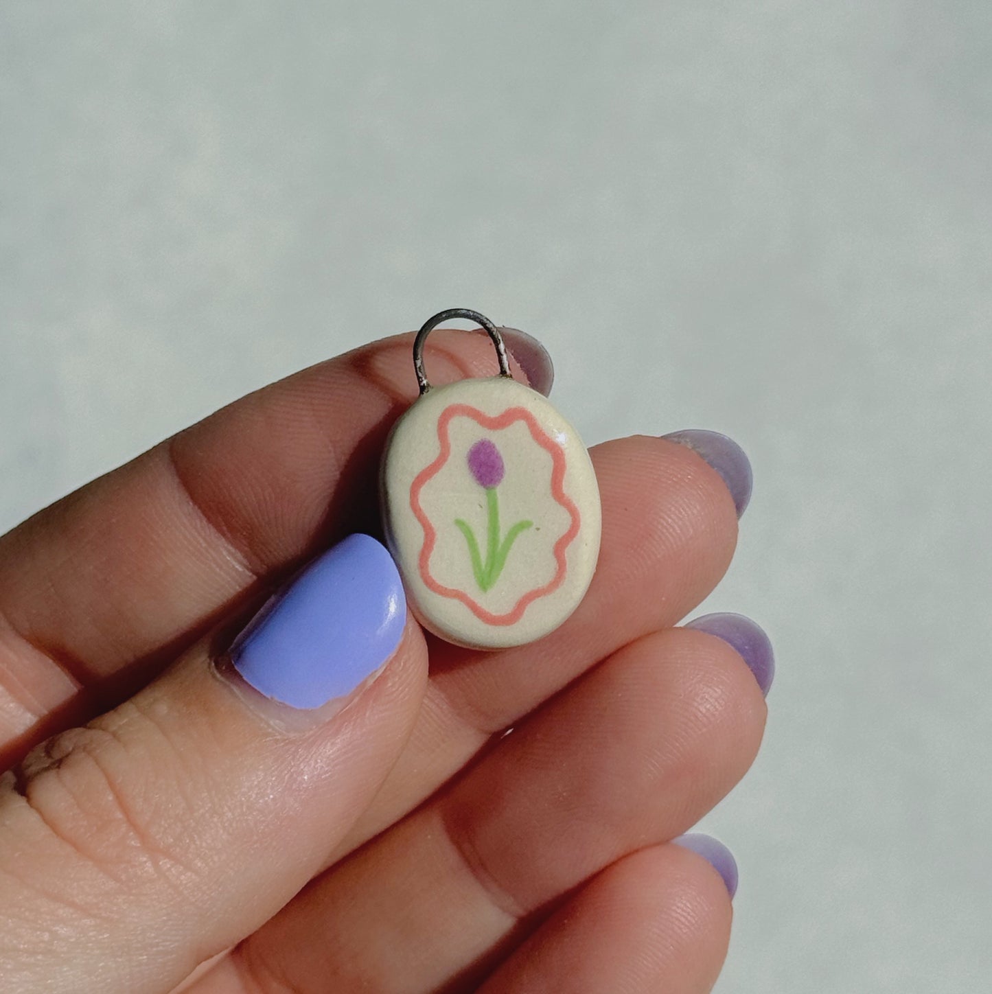 Framed Tulip Ceramic Charm