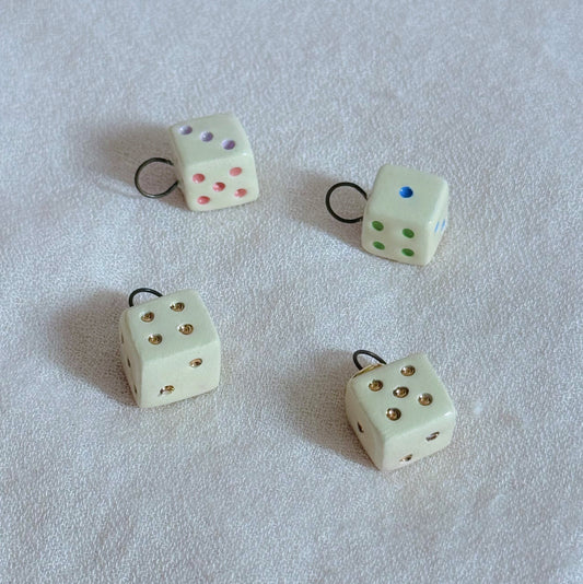 Mini Dice Ceramic Charm