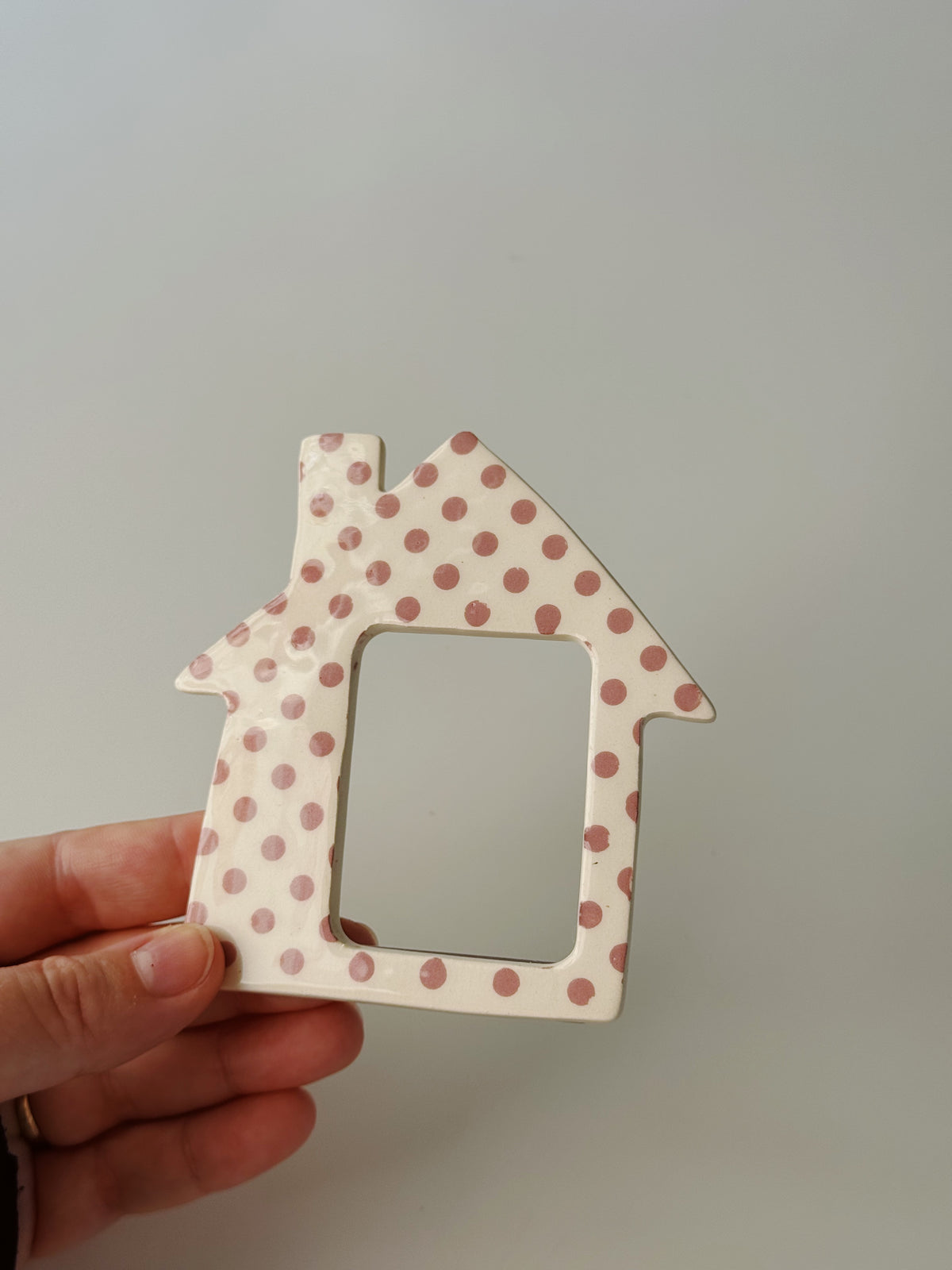 Polka Dot House Ceramic Magnetic Photo Frame
