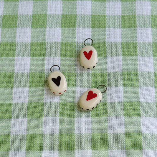 Polka-Dot Heart Charm