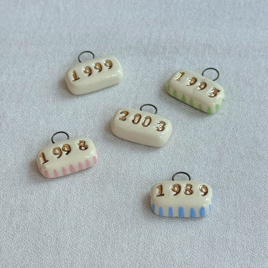 Custom Year / Birth Year Ceramic Charm