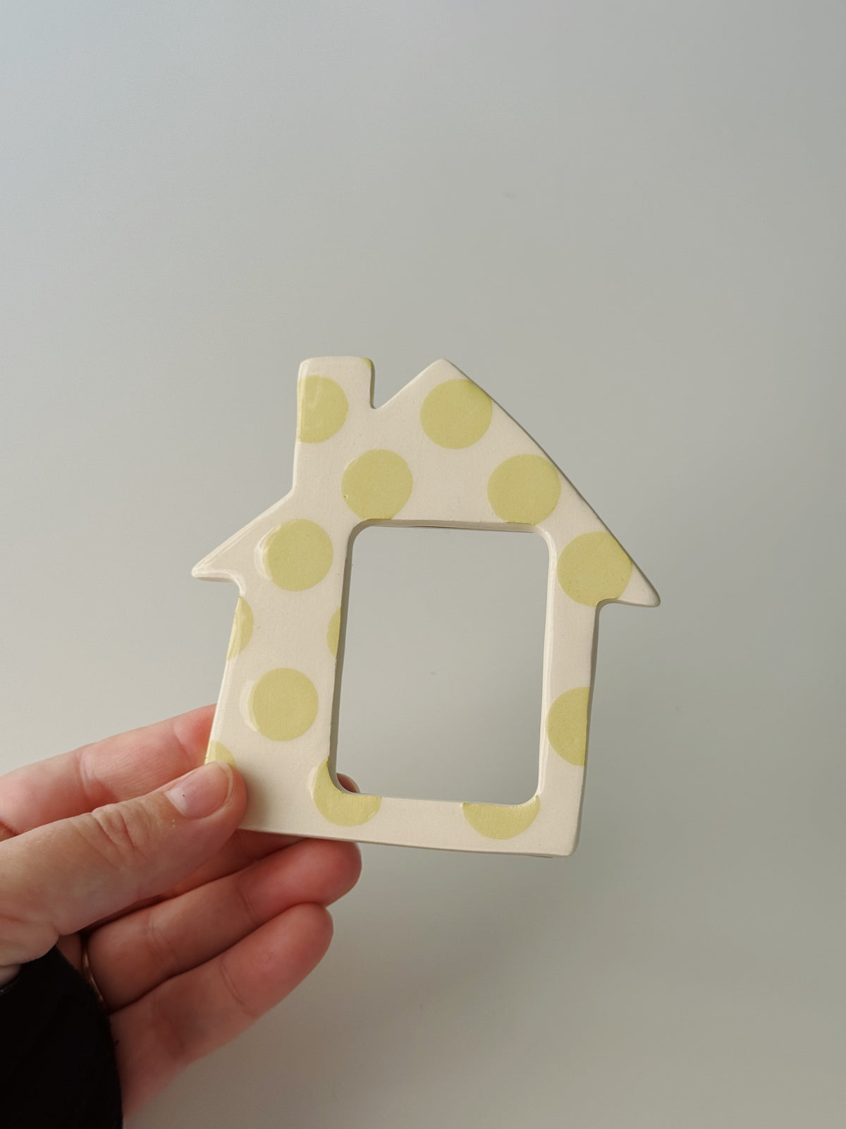 Polka Dot House Ceramic Magnetic Photo Frame